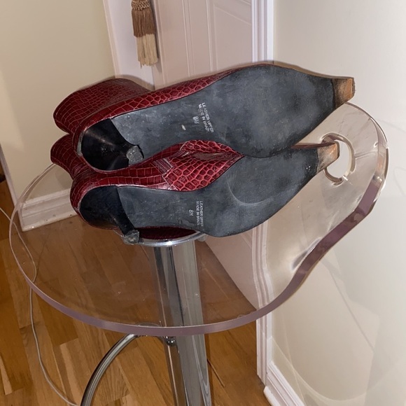 Marcello Pace snakeskin style pointy boots  in rich mahogany shade. - Picture 5 of 6